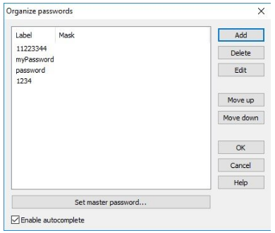 organizzare la password