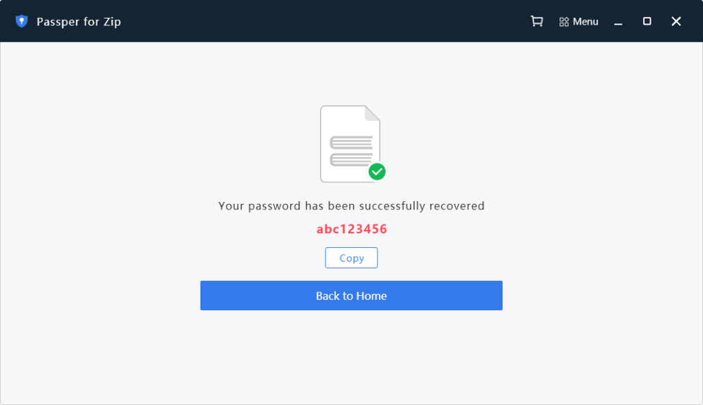 Recupero password ZIP online