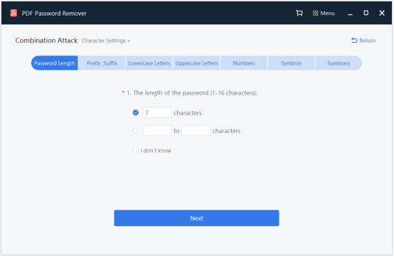 Récupération de mot de passe PDF en ligne