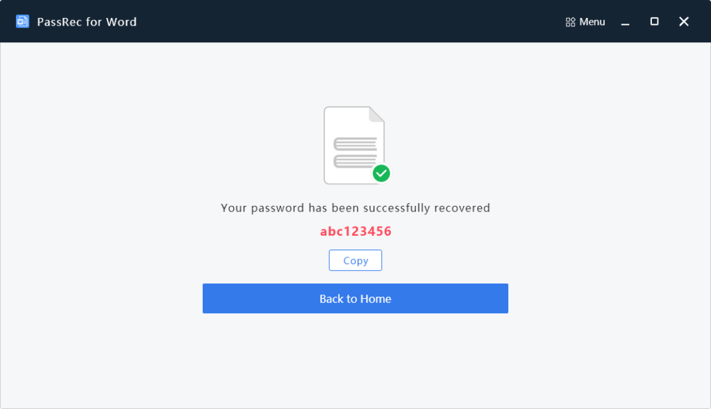 Online Word Password Recovery