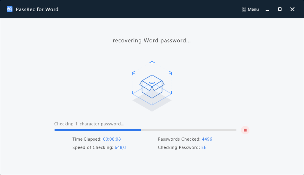 Online Word Password Recovery